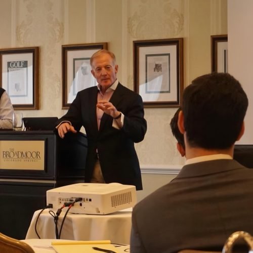 Bill speaks at the 2018 firm retreat at The Broadmoor.